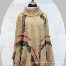2020 Winter Warmer Schal Designer Schal Stil Benutzerdefinierte Quaste Pullover Frauen Damen Plaid Fledermaus Stilvolle Rollkragen Lose Pullover